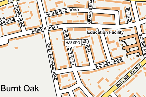 HA8 0PQ map - OS OpenMap – Local (Ordnance Survey)