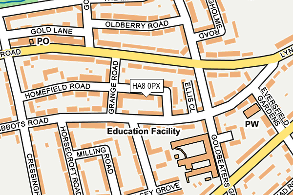 HA8 0PX map - OS OpenMap – Local (Ordnance Survey) HA8 0PX map - OS OpenMap – Local (Ordnance Survey)