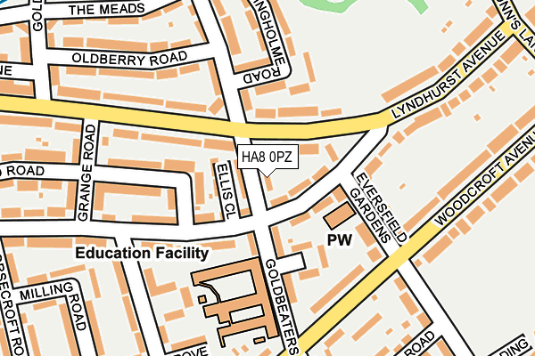 HA8 0PZ map - OS OpenMap – Local (Ordnance Survey) HA8 0PZ map - OS OpenMap – Local (Ordnance Survey)