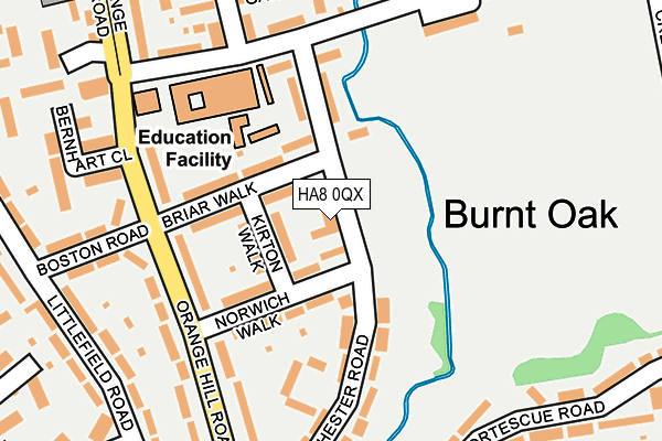 HA8 0QX map - OS OpenMap – Local (Ordnance Survey)