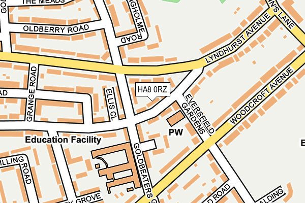 HA8 0RZ map - OS OpenMap – Local (Ordnance Survey) HA8 0RZ map - OS OpenMap – Local (Ordnance Survey)