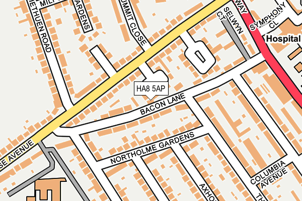 HA8 5AP map - OS OpenMap – Local (Ordnance Survey) HA8 5AP map - OS OpenMap – Local (Ordnance Survey)