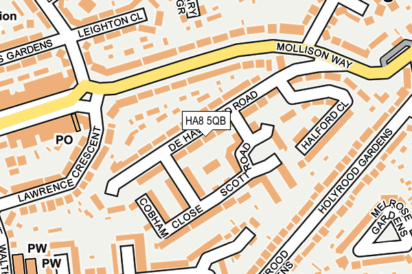 HA8 5QB map - OS OpenMap – Local (Ordnance Survey) HA8 5QB map - OS OpenMap – Local (Ordnance Survey)