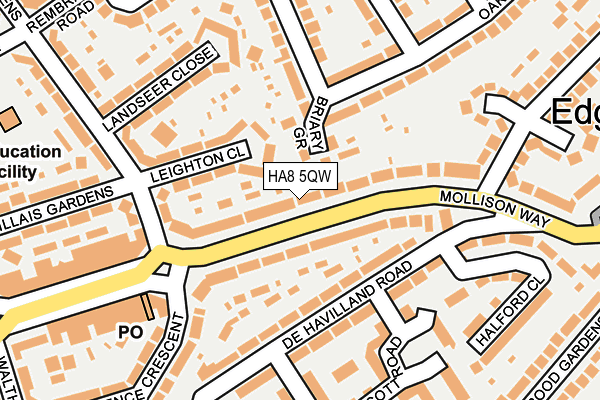 HA8 5QW map - OS OpenMap – Local (Ordnance Survey) HA8 5QW map - OS OpenMap – Local (Ordnance Survey)