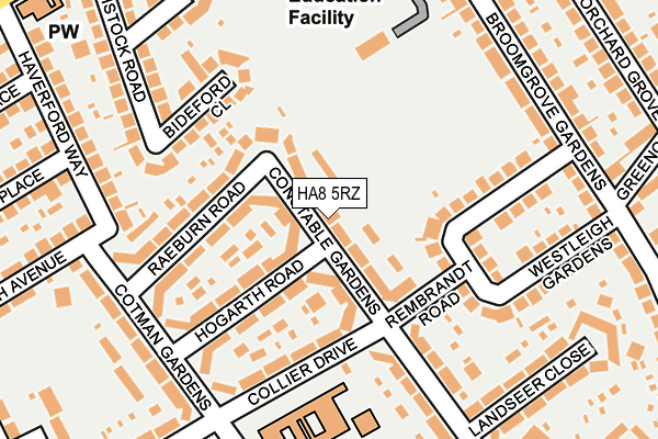 HA8 5RZ map - OS OpenMap – Local (Ordnance Survey) HA8 5RZ map - OS OpenMap – Local (Ordnance Survey)