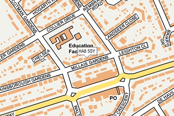 HA8 5SY map - OS OpenMap – Local (Ordnance Survey) HA8 5SY map - OS OpenMap – Local (Ordnance Survey)