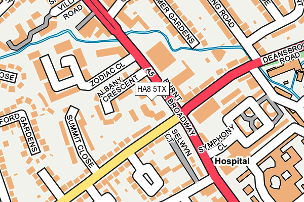 HA8 5TX map - OS OpenMap – Local (Ordnance Survey) HA8 5TX map - OS OpenMap – Local (Ordnance Survey)