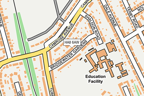 HA8 6AW map - OS OpenMap – Local (Ordnance Survey)