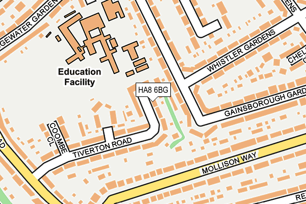 HA8 6BG map - OS OpenMap – Local (Ordnance Survey) HA8 6BG map - OS OpenMap – Local (Ordnance Survey)