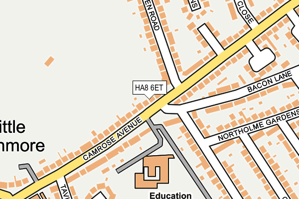 HA8 6ET map - OS OpenMap – Local (Ordnance Survey) HA8 6ET map - OS OpenMap – Local (Ordnance Survey)