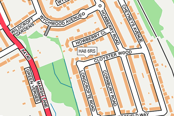 HA8 6RS map - OS OpenMap – Local (Ordnance Survey) HA8 6RS map - OS OpenMap – Local (Ordnance Survey)