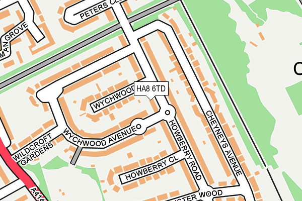 HA8 6TD map - OS OpenMap – Local (Ordnance Survey) HA8 6TD map - OS OpenMap – Local (Ordnance Survey)
