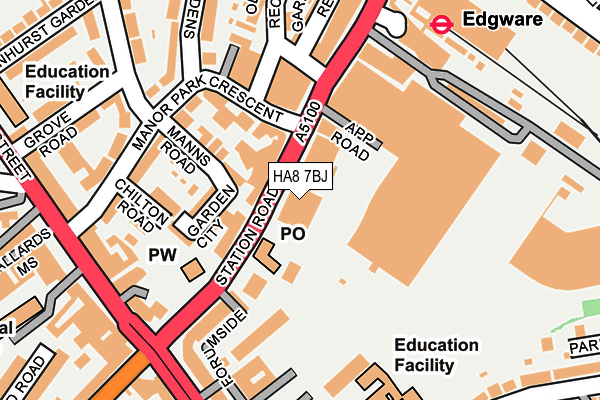 HA8 7BJ map - OS OpenMap – Local (Ordnance Survey) HA8 7BJ map - OS OpenMap – Local (Ordnance Survey)