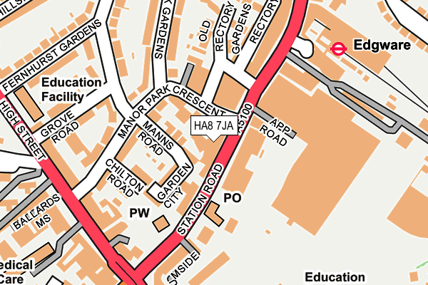HA8 7JA map - OS OpenMap – Local (Ordnance Survey) HA8 7JA map - OS OpenMap – Local (Ordnance Survey)