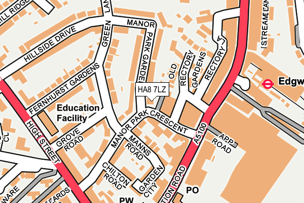 HA8 7LZ map - OS OpenMap – Local (Ordnance Survey)