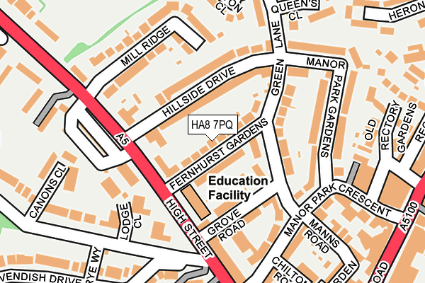 HA8 7PQ map - OS OpenMap – Local (Ordnance Survey) HA8 7PQ map - OS OpenMap – Local (Ordnance Survey)