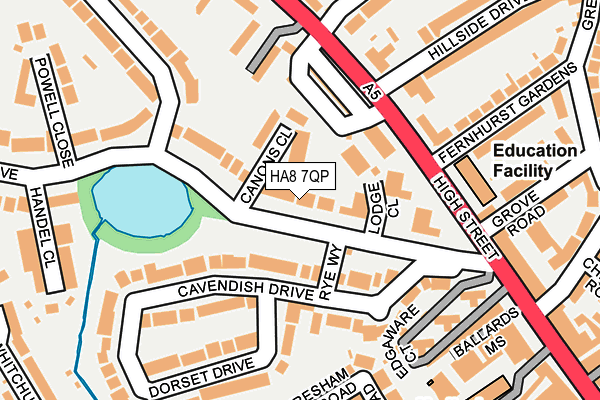 HA8 7QP map - OS OpenMap – Local (Ordnance Survey) HA8 7QP map - OS OpenMap – Local (Ordnance Survey)