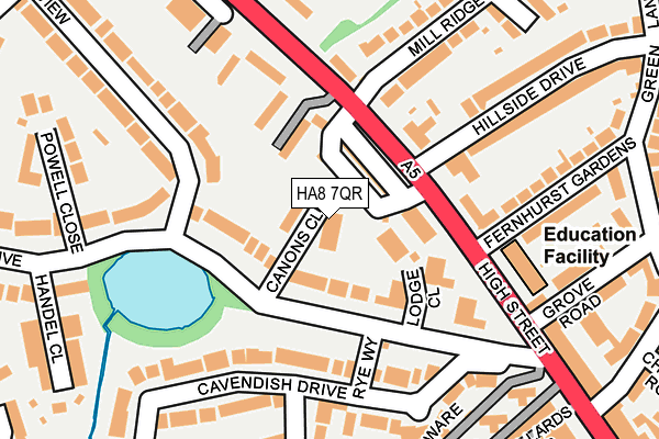 HA8 7QR map - OS OpenMap – Local (Ordnance Survey) HA8 7QR map - OS OpenMap – Local (Ordnance Survey)