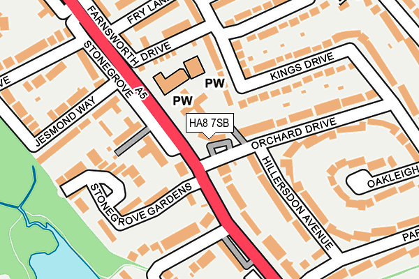 HA8 7SB map - OS OpenMap – Local (Ordnance Survey)