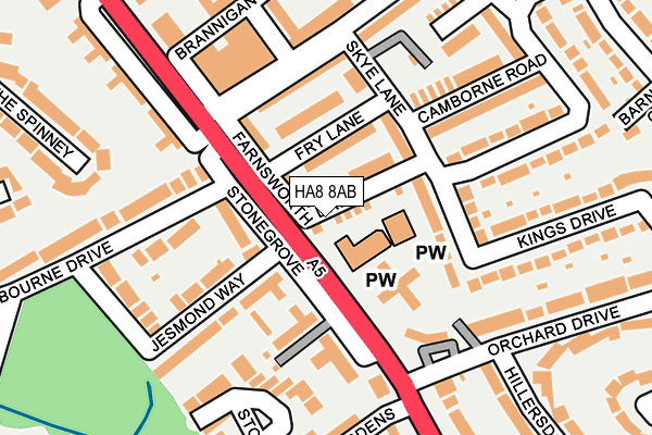 HA8 8AB map - OS OpenMap – Local (Ordnance Survey) HA8 8AB map - OS OpenMap – Local (Ordnance Survey)