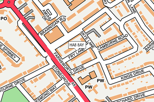 HA8 8AY map - OS OpenMap – Local (Ordnance Survey) HA8 8AY map - OS OpenMap – Local (Ordnance Survey)
