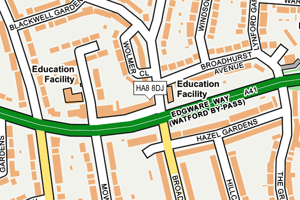 HA8 8DJ map - OS OpenMap – Local (Ordnance Survey) HA8 8DJ map - OS OpenMap – Local (Ordnance Survey)