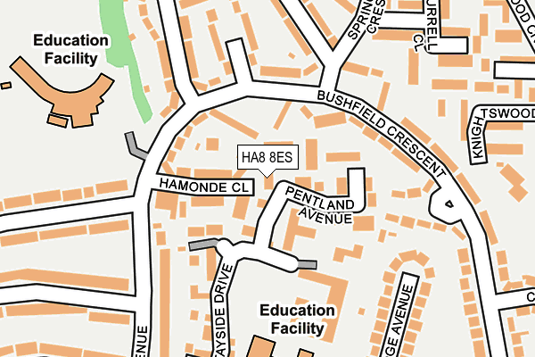 HA8 8ES map - OS OpenMap – Local (Ordnance Survey) HA8 8ES map - OS OpenMap – Local (Ordnance Survey)