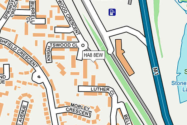 HA8 8EW map - OS OpenMap – Local (Ordnance Survey) HA8 8EW map - OS OpenMap – Local (Ordnance Survey)