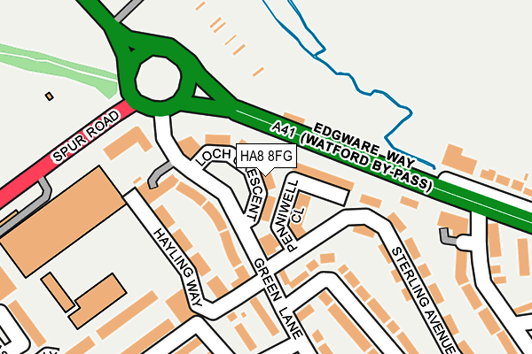 HA8 8FG map - OS OpenMap – Local (Ordnance Survey) HA8 8FG map - OS OpenMap – Local (Ordnance Survey)