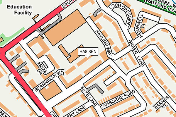 HA8 8FN map - OS OpenMap – Local (Ordnance Survey) HA8 8FN map - OS OpenMap – Local (Ordnance Survey)