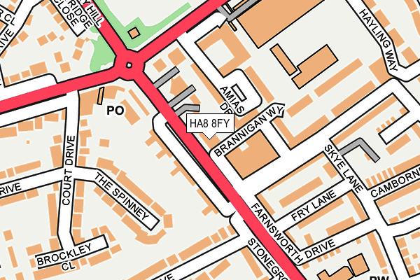 HA8 8FY map - OS OpenMap – Local (Ordnance Survey) HA8 8FY map - OS OpenMap – Local (Ordnance Survey)