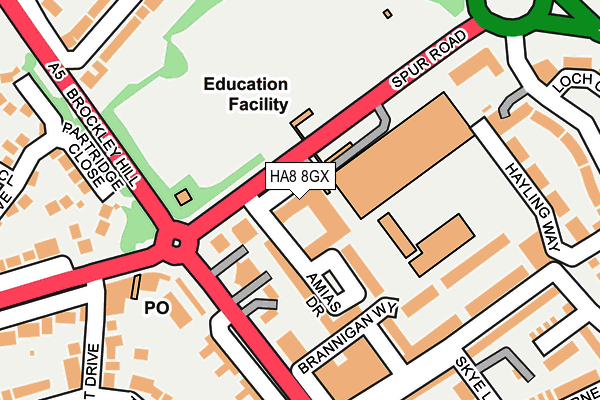 HA8 8GX map - OS OpenMap – Local (Ordnance Survey) HA8 8GX map - OS OpenMap – Local (Ordnance Survey)