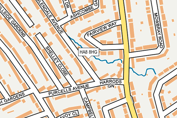 HA8 8HG map - OS OpenMap – Local (Ordnance Survey) HA8 8HG map - OS OpenMap – Local (Ordnance Survey)