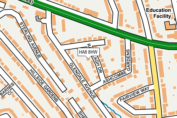 HA8 8HW map - OS OpenMap – Local (Ordnance Survey) HA8 8HW map - OS OpenMap – Local (Ordnance Survey)