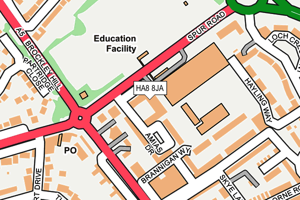HA8 8JA map - OS OpenMap – Local (Ordnance Survey) HA8 8JA map - OS OpenMap – Local (Ordnance Survey)