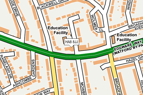 HA8 8JJ map - OS OpenMap – Local (Ordnance Survey) HA8 8JJ map - OS OpenMap – Local (Ordnance Survey)