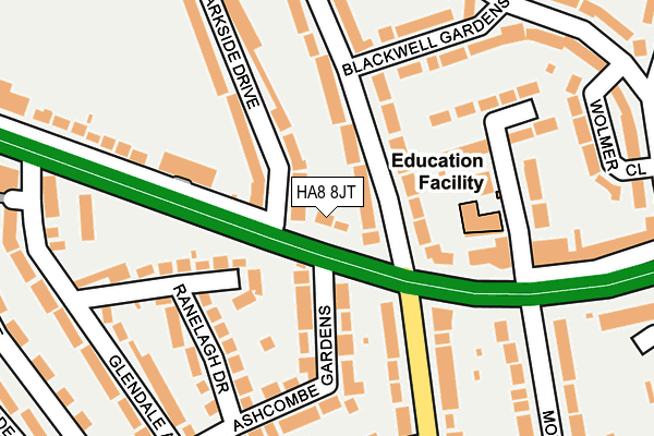HA8 8JT map - OS OpenMap – Local (Ordnance Survey) HA8 8JT map - OS OpenMap – Local (Ordnance Survey)