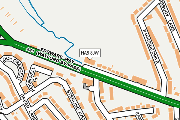 HA8 8JW map - OS OpenMap – Local (Ordnance Survey) HA8 8JW map - OS OpenMap – Local (Ordnance Survey)