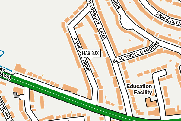 HA8 8JX map - OS OpenMap – Local (Ordnance Survey) HA8 8JX map - OS OpenMap – Local (Ordnance Survey)