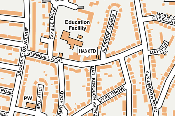 HA8 8TD map - OS OpenMap – Local (Ordnance Survey) HA8 8TD map - OS OpenMap – Local (Ordnance Survey)