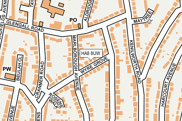 HA8 8UW map - OS OpenMap – Local (Ordnance Survey) HA8 8UW map - OS OpenMap – Local (Ordnance Survey)
