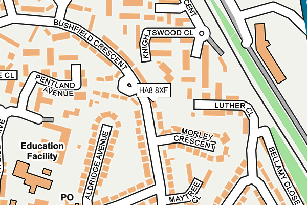 HA8 8XF map - OS OpenMap – Local (Ordnance Survey) HA8 8XF map - OS OpenMap – Local (Ordnance Survey)