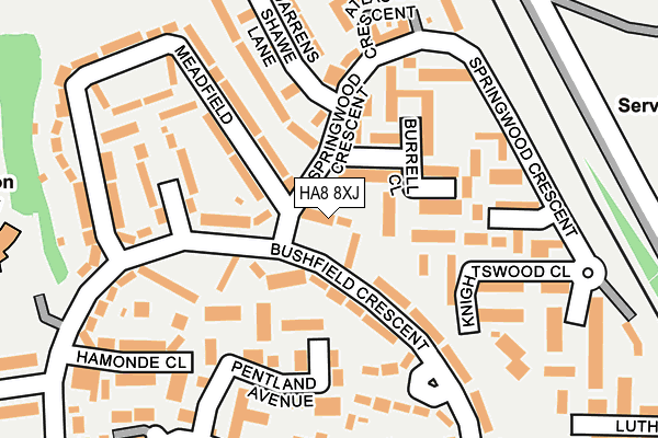 HA8 8XJ map - OS OpenMap – Local (Ordnance Survey) HA8 8XJ map - OS OpenMap – Local (Ordnance Survey)