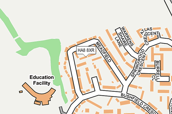 HA8 8XR map - OS OpenMap – Local (Ordnance Survey)