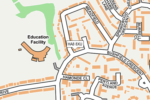 HA8 8XU map - OS OpenMap – Local (Ordnance Survey) HA8 8XU map - OS OpenMap – Local (Ordnance Survey)