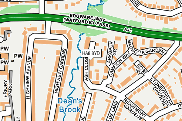 HA8 8YD map - OS OpenMap – Local (Ordnance Survey) HA8 8YD map - OS OpenMap – Local (Ordnance Survey)