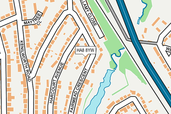HA8 8YW map - OS OpenMap – Local (Ordnance Survey) HA8 8YW map - OS OpenMap – Local (Ordnance Survey)