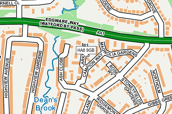 HA8 9GB map - OS OpenMap – Local (Ordnance Survey)