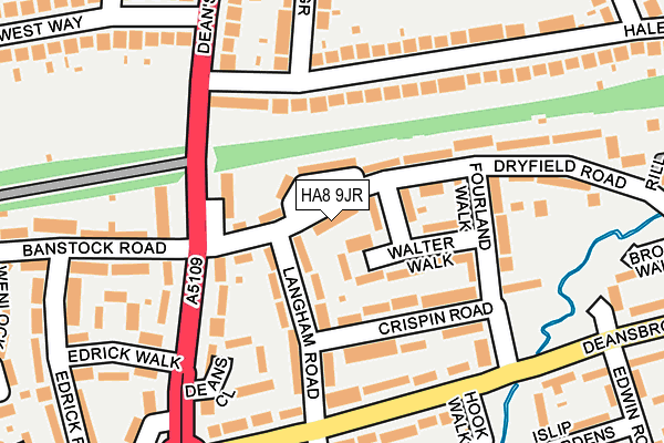 HA8 9JR map - OS OpenMap – Local (Ordnance Survey)