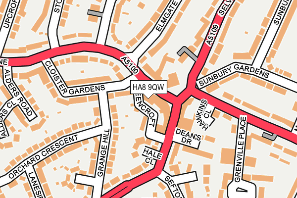 HA8 9QW map - OS OpenMap – Local (Ordnance Survey) HA8 9QW map - OS OpenMap – Local (Ordnance Survey)